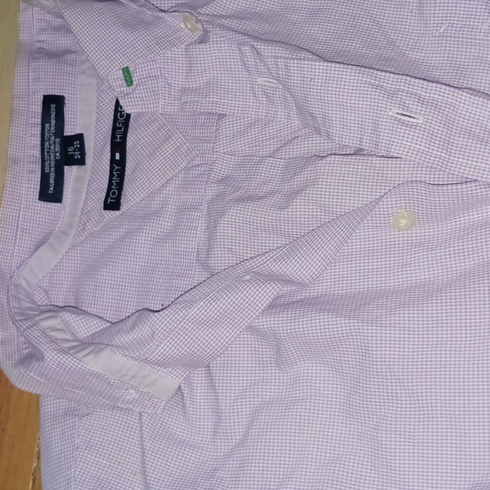 Tommy Hilfiger Purple/lavender Button Down Shirt#Pocket